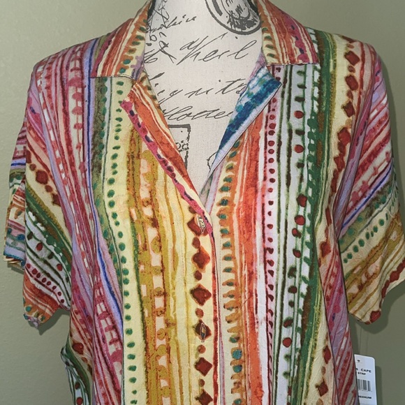 NWT Jams World Cape Candy Stripe Rayon Dress – Size Medium | Vibrant & Flowy - Picture 4 of 5